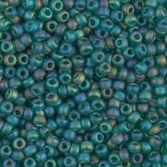 Miyuki seed beads 8/0 - Matte transparent emerald ab 8-147FR